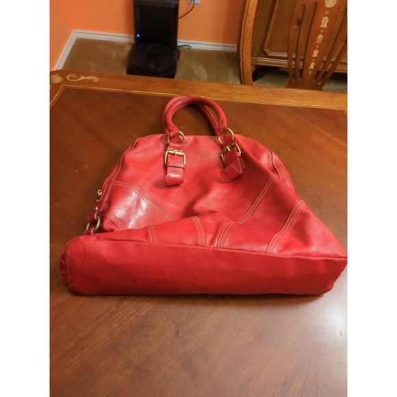 GUIA’S Large Made in Italy Leather Red Bag - Picture 12 of 16
